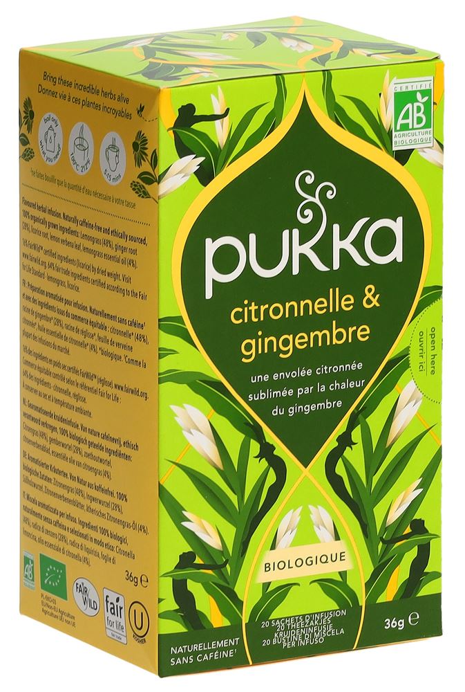Pukka Citronnelle et Gingembre Tee Bio Btl 20 Stk