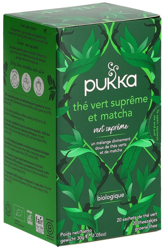 Pukka Thé Vert Matcha Suprême Thé Bio Beutel 20 Stück