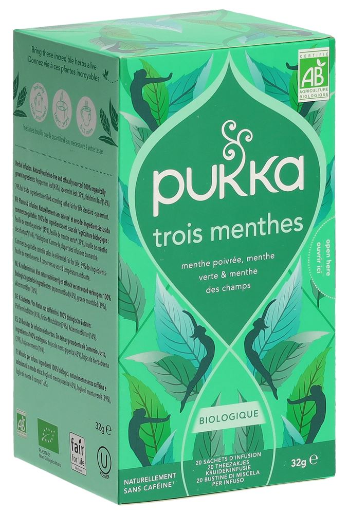 Pukka Trois Menthes Thé Bio Beutel 20 Stück
