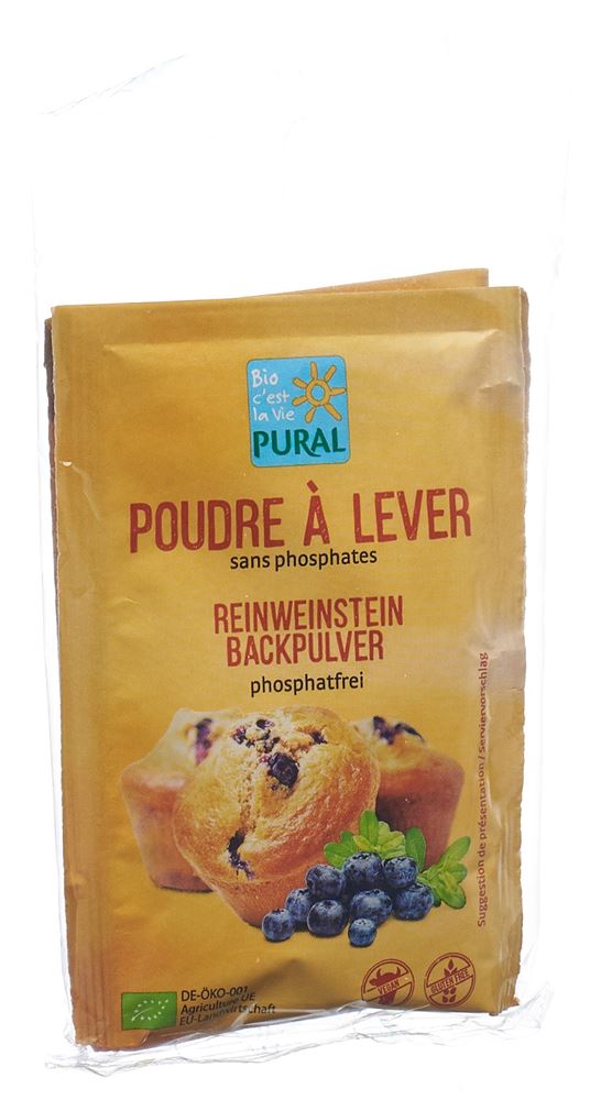 Pural Backpulver Reinweinstein Phosphatfrei Bio 3 Beutel 21 G