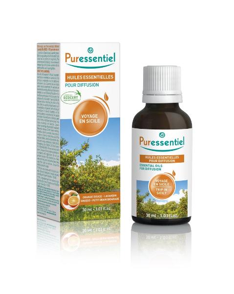 Puressentiel Duftmischung Reise nach Sizilien ätherische Öle zur Diffusion Fl 30 ml