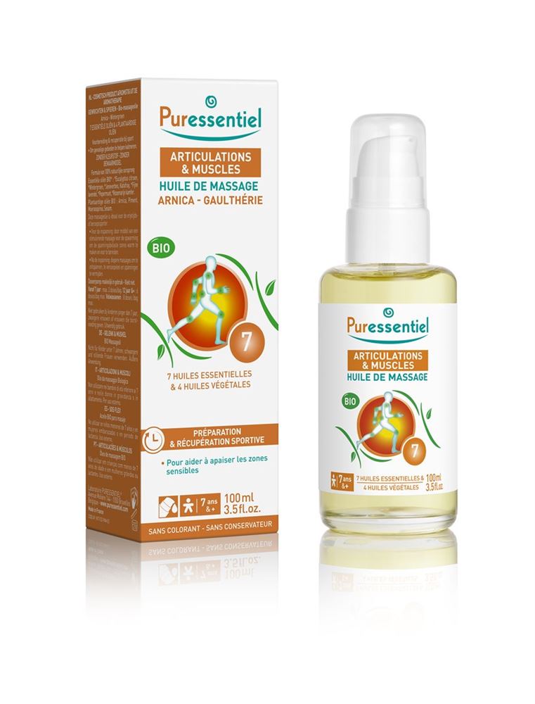 Puressentiel Massageöl Muskelanstrengung Arnika-Wintergrün Bio Disp 100 ml