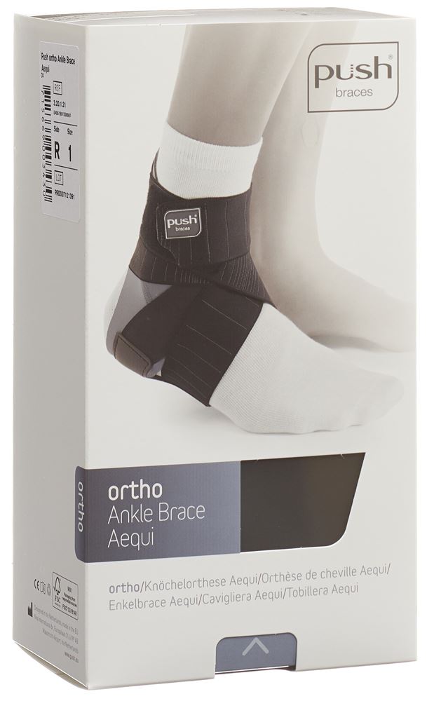 Push Ortho Aequi Fussgelenkbandage 34-40cm links grau