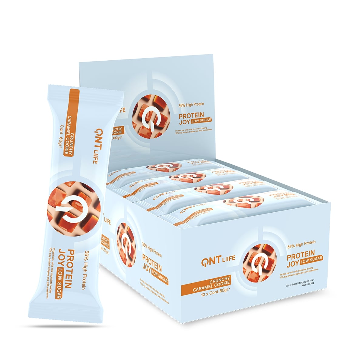QNT 36% Protein Joy Bar Low Sugar Caramel&Cook 12 x 60 g