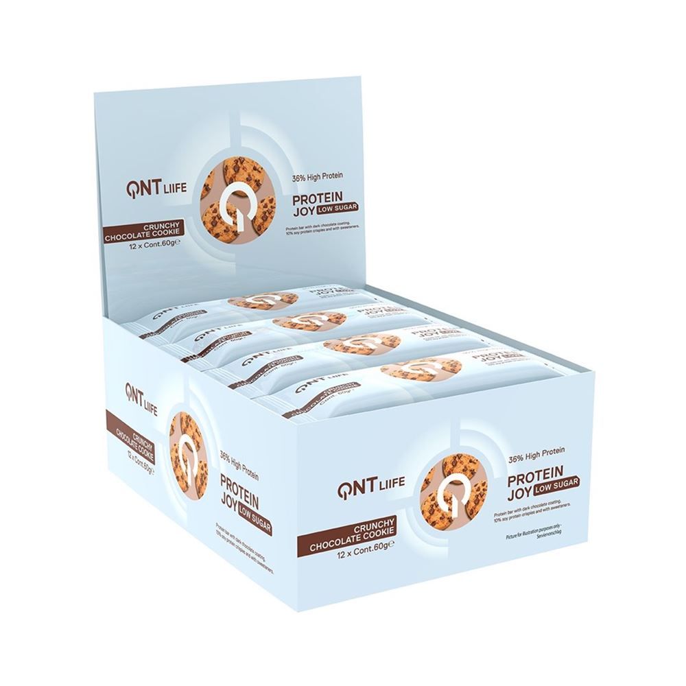 QNT 36% Protein Joy Bar Low Sugar Cookie&Cream 12 x 60 g