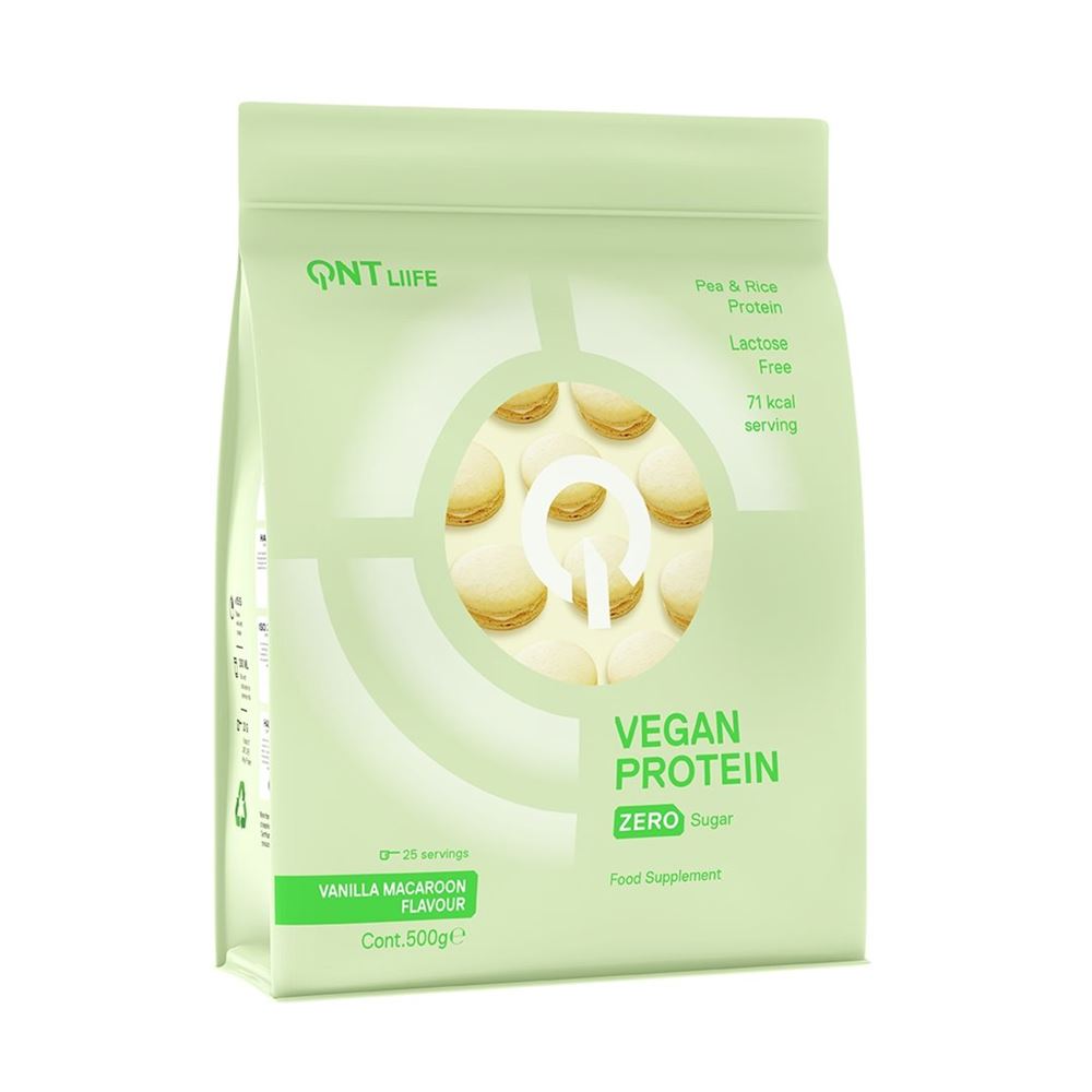 QNT Vegan Protein Zero Sugar-Lactose Free Vanilla Macaron Btl 500 g