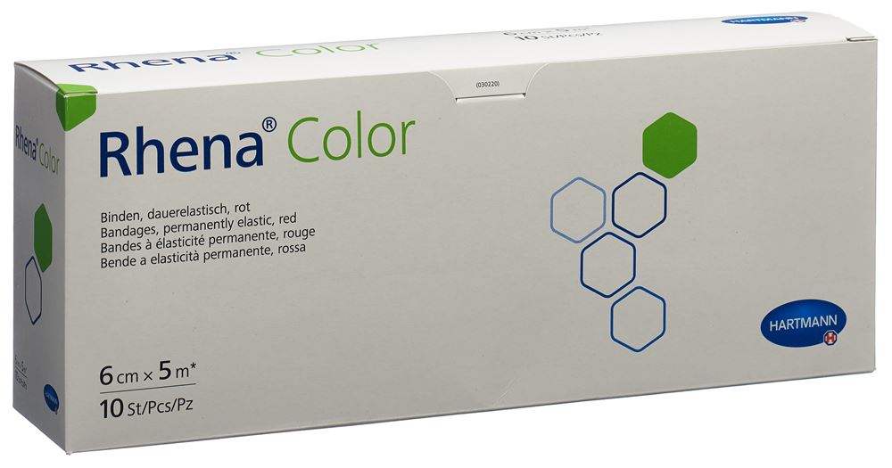Rhena Color Elastische Binden 6cmx5m rot offen 10 Stk