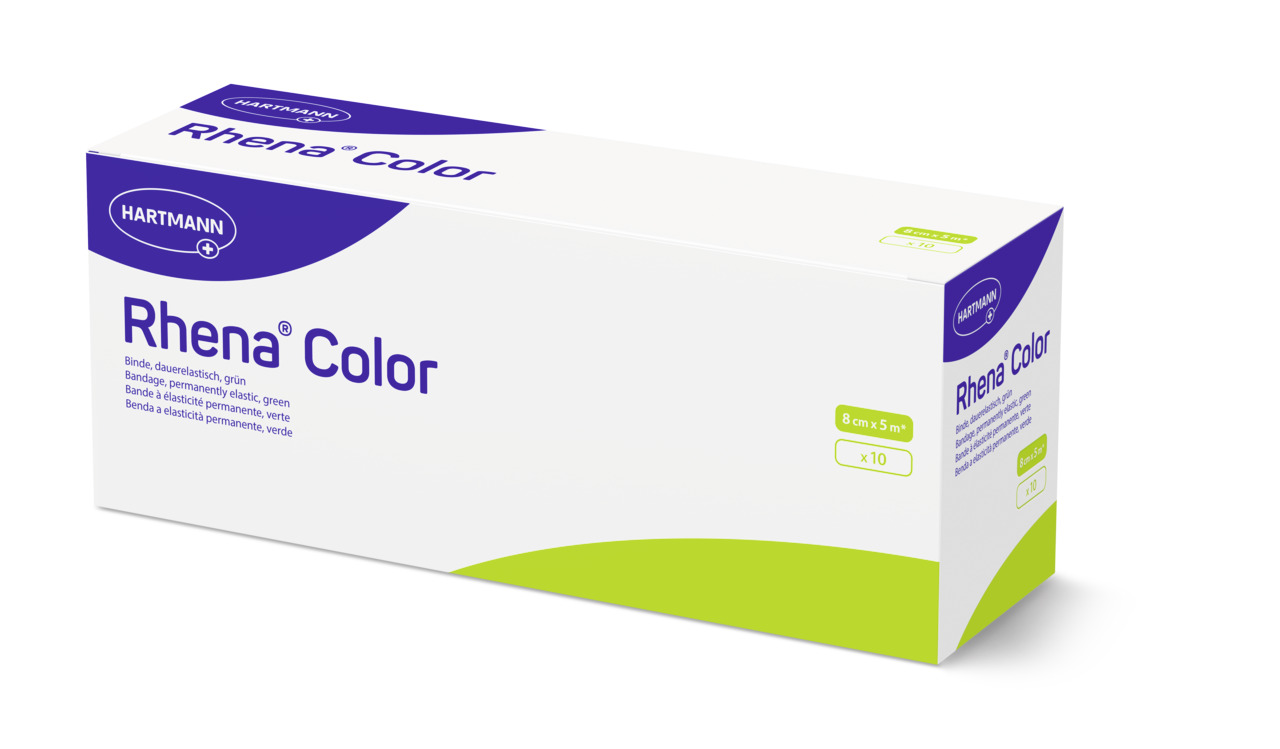 Rhena Color Elastische Binden 8cmx5m grün 10 Stk