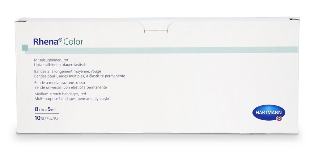 Rhena Color Elastische Binden 8cmx5m rot offen 10 Stk