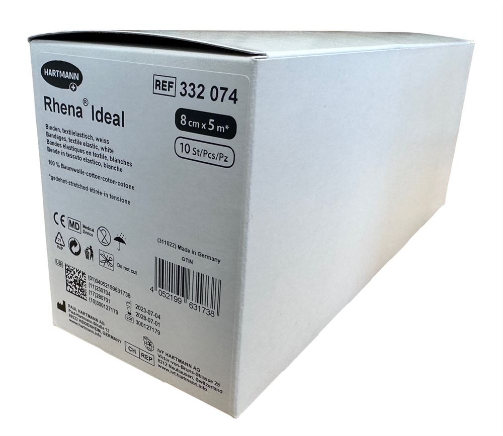 Rhena Ideal Elastische Binde 8cmx5m weiss 10 Stk