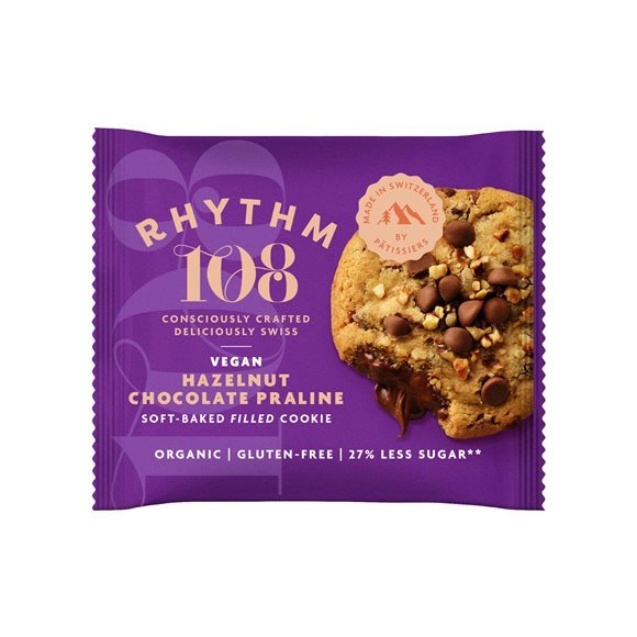 Rhythm108 Hazelnut Chocolate Praline Soft Baked Filled Cookie 12 x 50 g