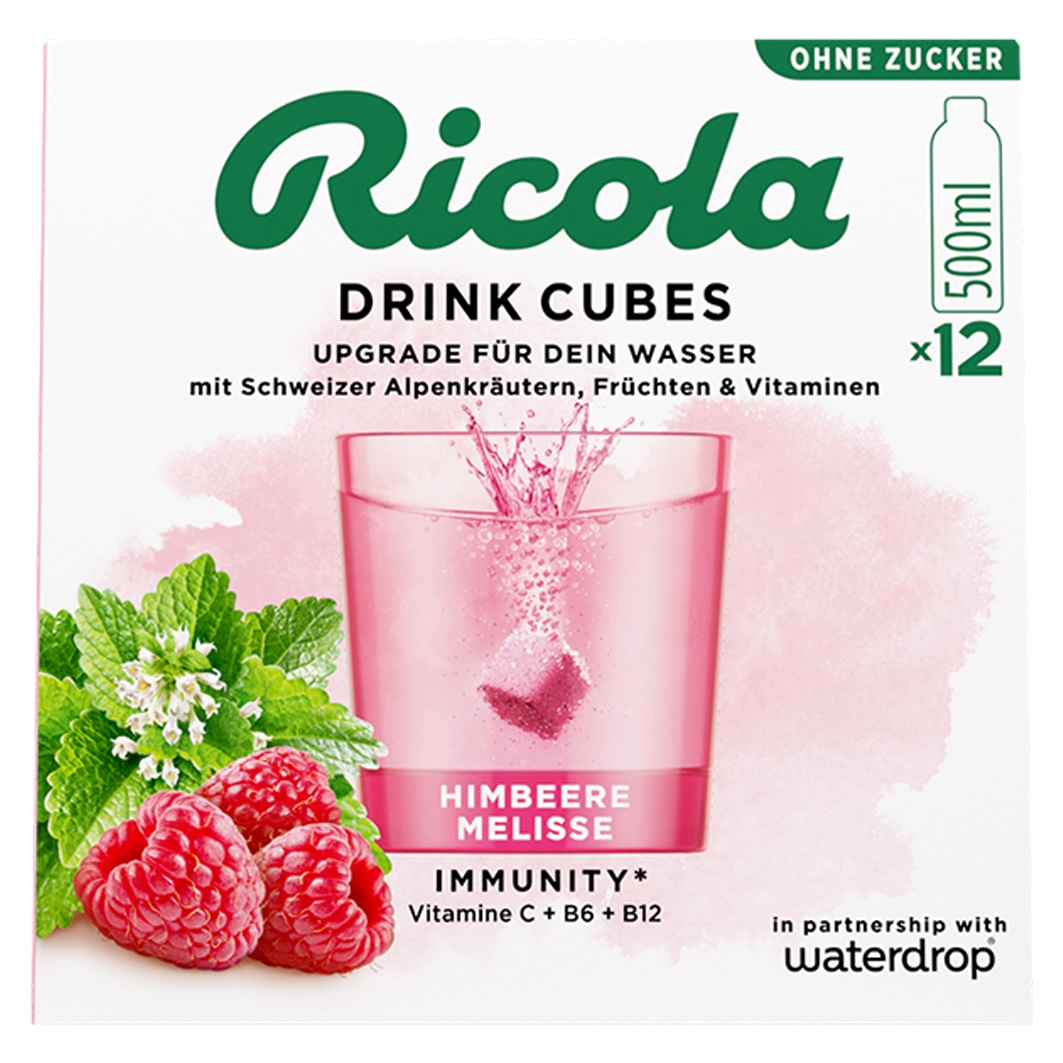 Ricola Drink Cubes Himbeere Melisse ohne Zucker Box 25.8 g