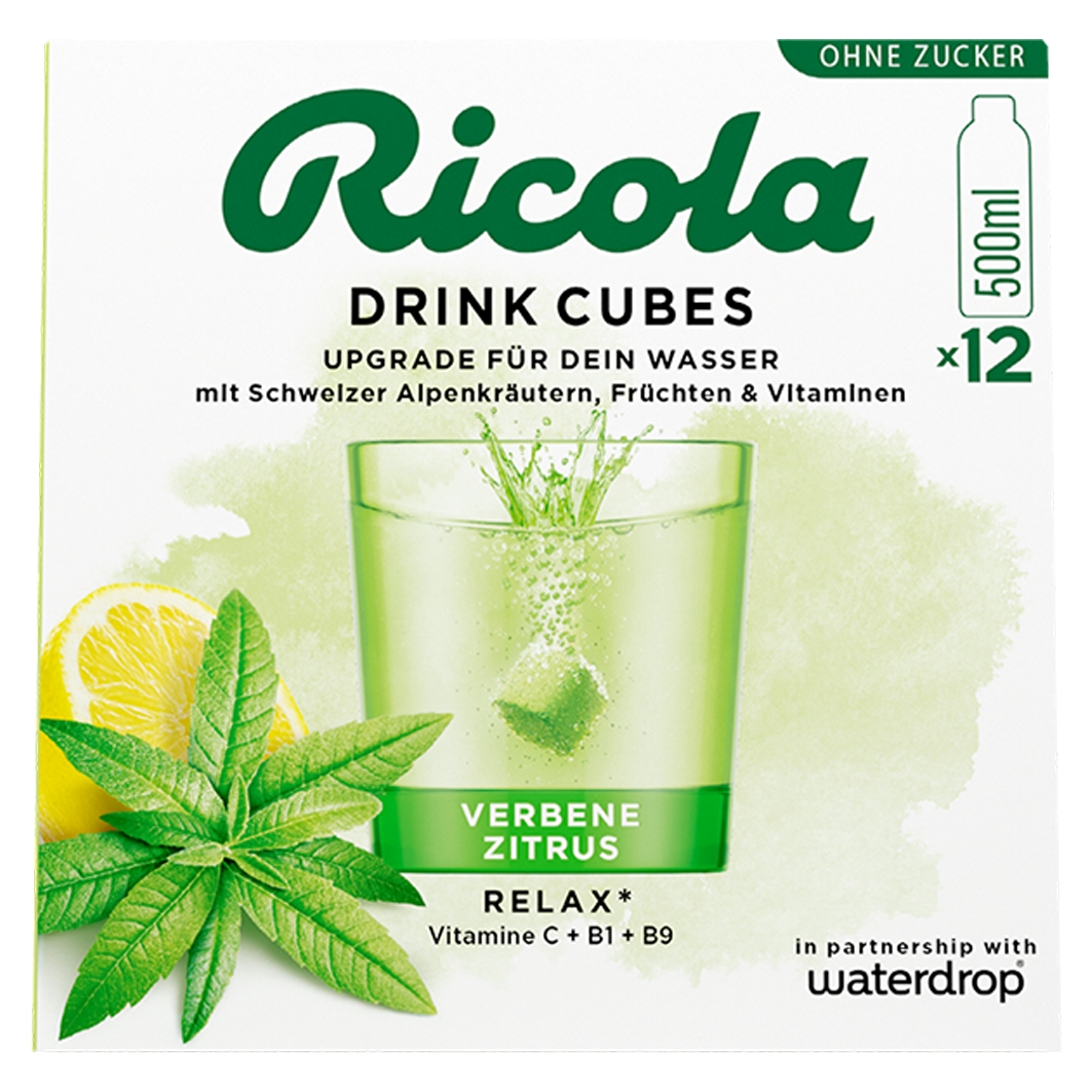 Ricola Drink Cubes Verbene Zitrus ohne Zucker Box 26.4 g