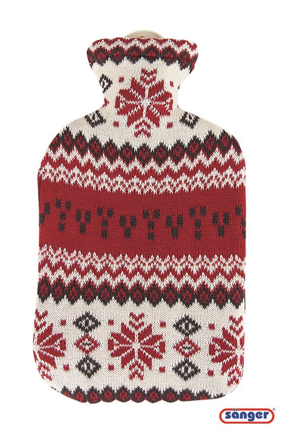 Sänger Wärmflasche aus Naturkautschuk mit Strickbezug 2l Nordstern