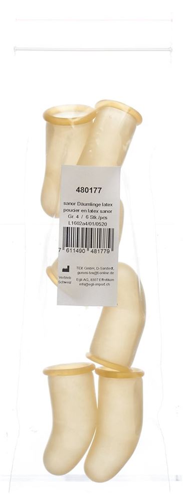 Sanor Däumling Latex Gr4 Btl 6 Stk