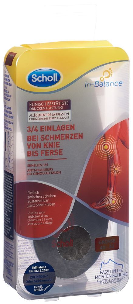 Scholl In-Balance 3/4 Einlegesohle 37-39.5 bei Schmerzen von Knie bis Ferse 2 Stk