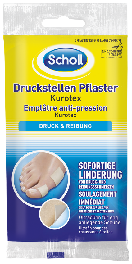 Scholl Kurotex Druckstellenpflaster 75x100mm 5 Stk