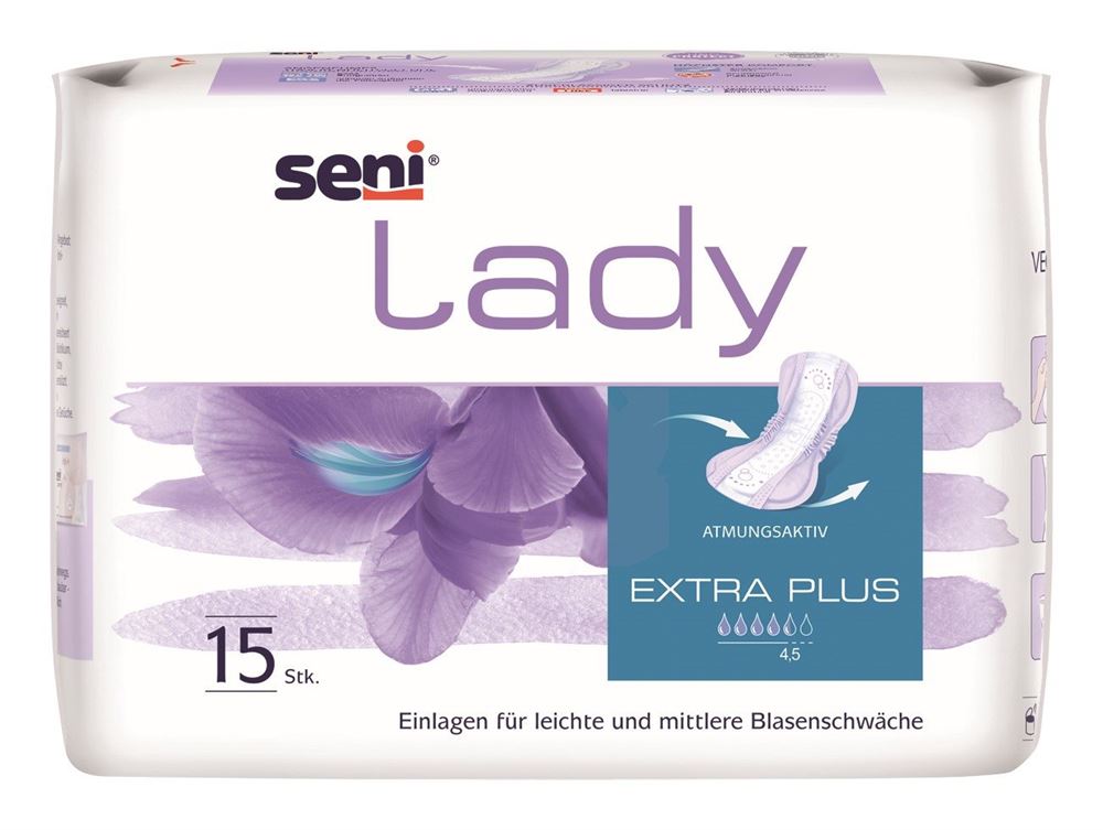Seni Lady Extra Plus Einlage atmungsaktive anatomische 15x33cm 4.5 Tropfen 15 Stk