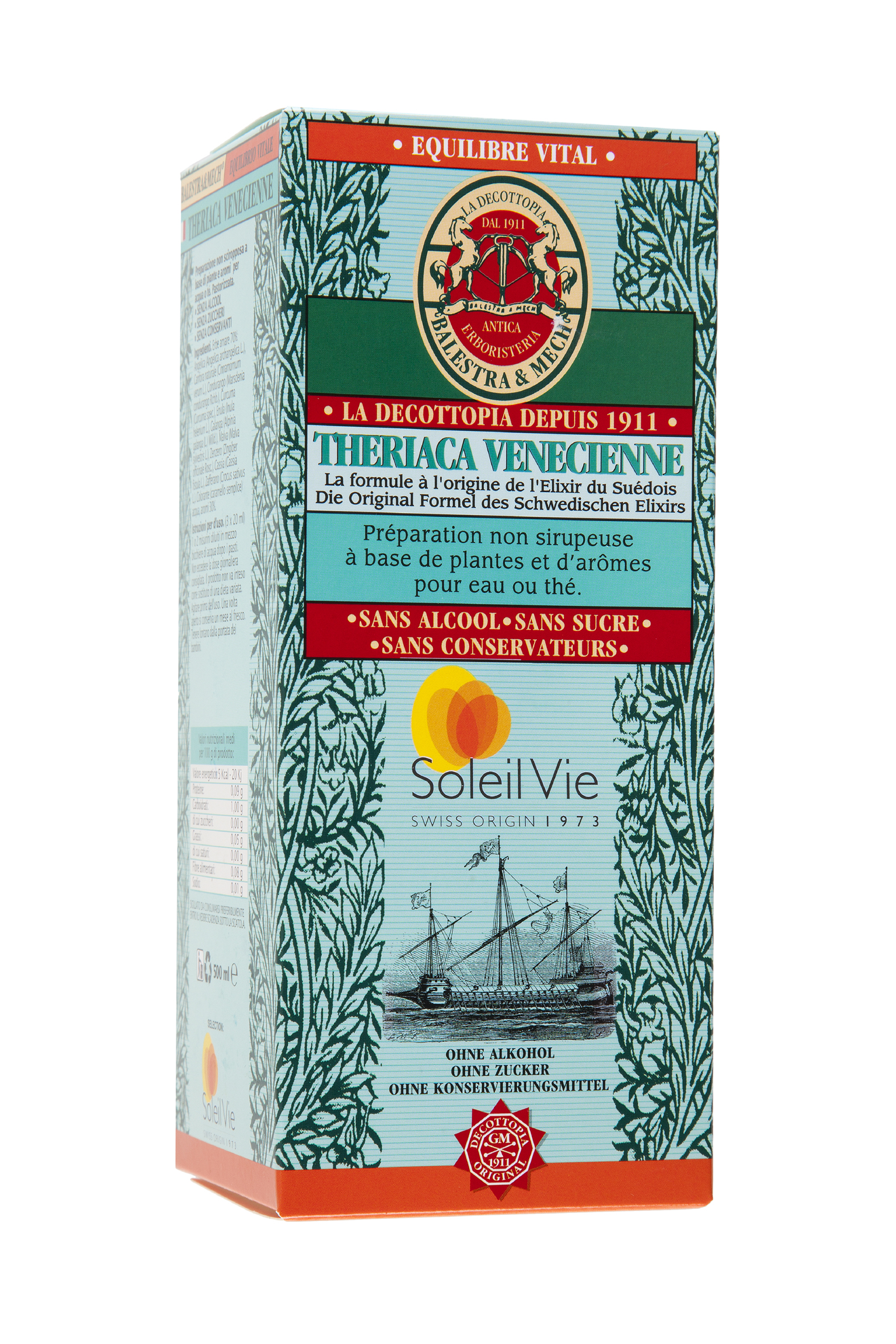 Soleil Vie Theriaca Vénécienne Schwedenelixir ohne Alkohol 500 ml