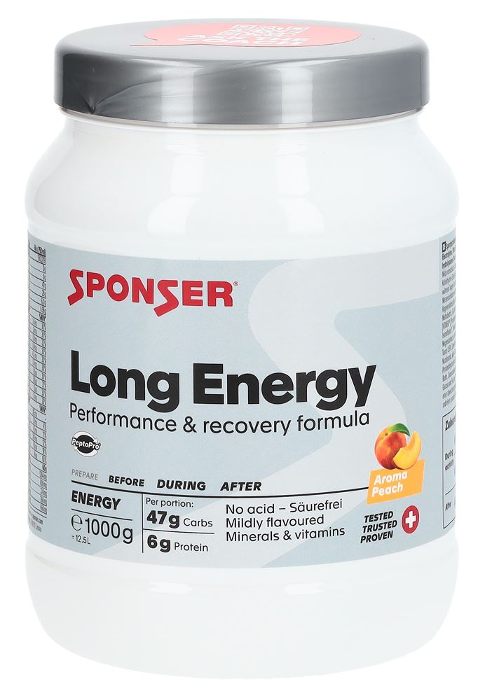 Sponser Long Energy Plv Peach 1000 g