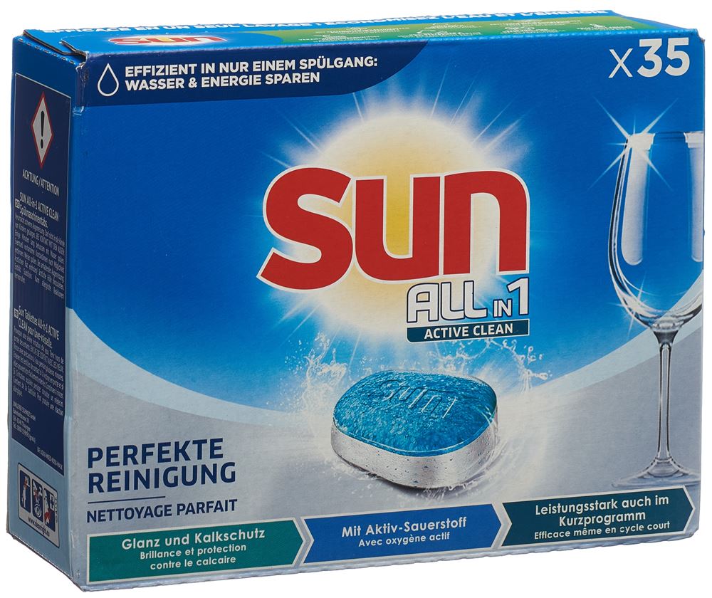 Sun All-in-1 Active Clean Tabs Regular Box 35 Stk
