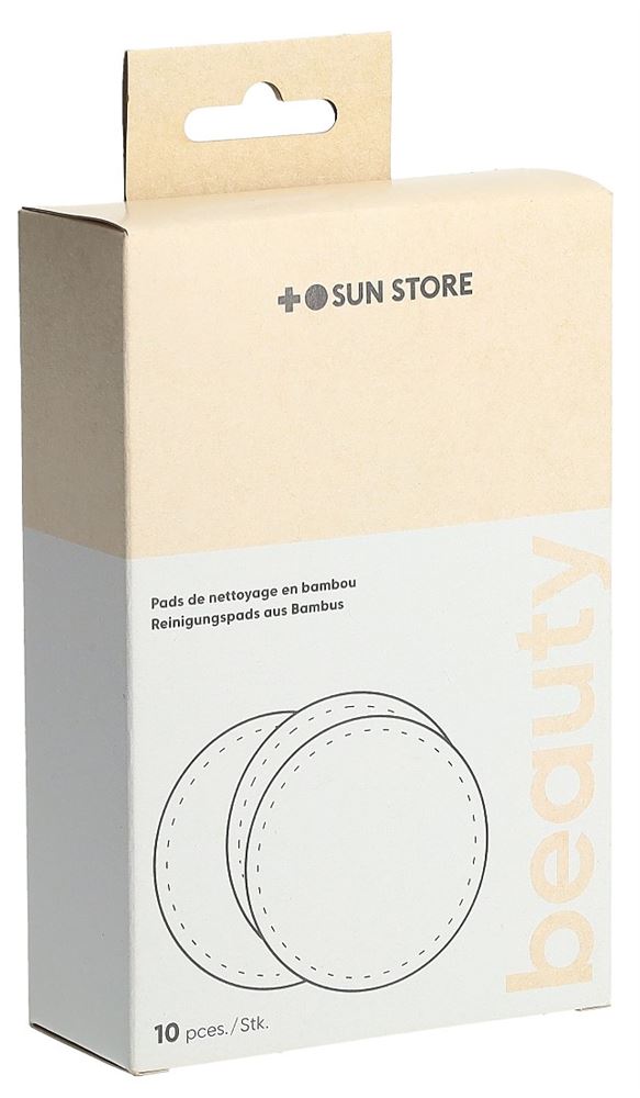 SUN Store Beauty Reinigungspads aus Bambus mit Waschbeutel 10 Stk