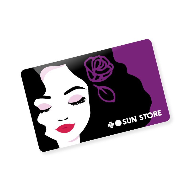 SUN Store Geschenkkarte Schönheit violett leer