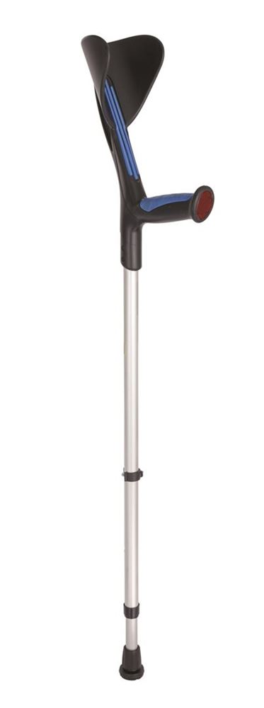 Supair Krücke 140kg alu/blau Softgriff mit Reflektor und Pivoflex-Kapseln, 77-98cm Clip 1 Paar