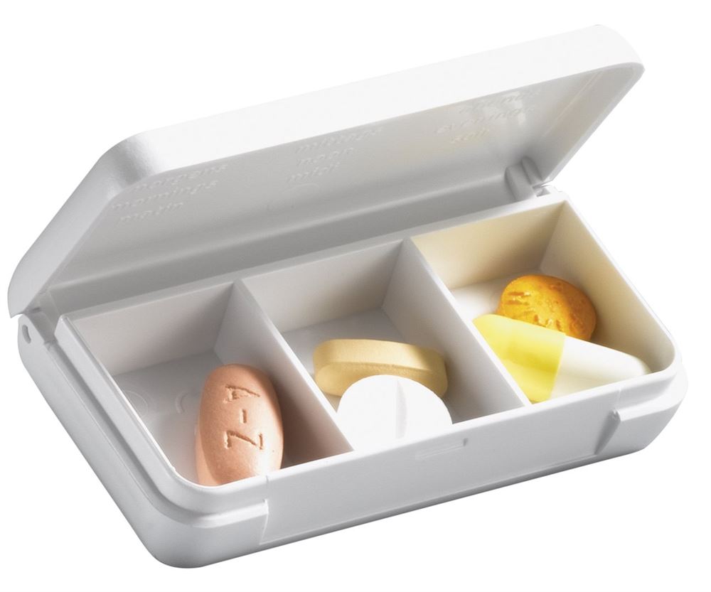 Supair Tablettendose petit 1 Tag 3 Fächer weiss