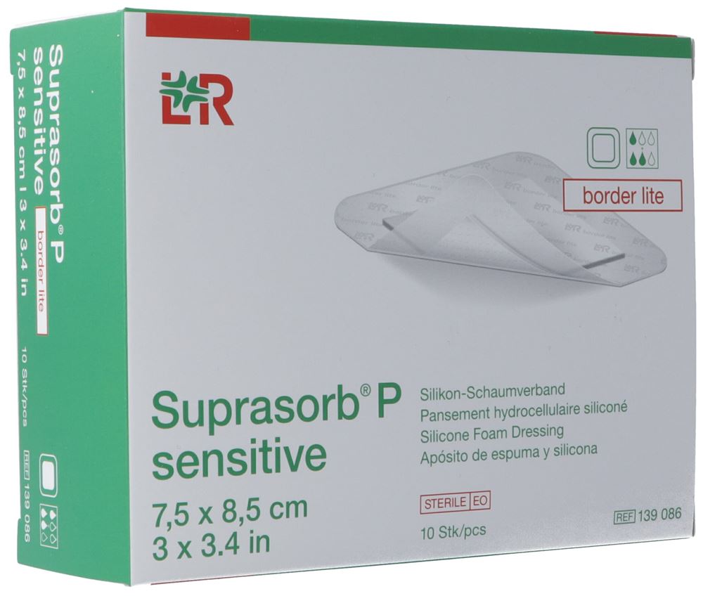 Suprasorb P sensitive border lite 7.5×8.5cm 10 Stk
