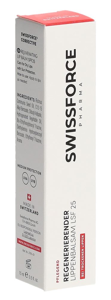 Swissforce Pflegender Lippenbalsam Lsf25 mit Rizinusöl Tb 15 ml