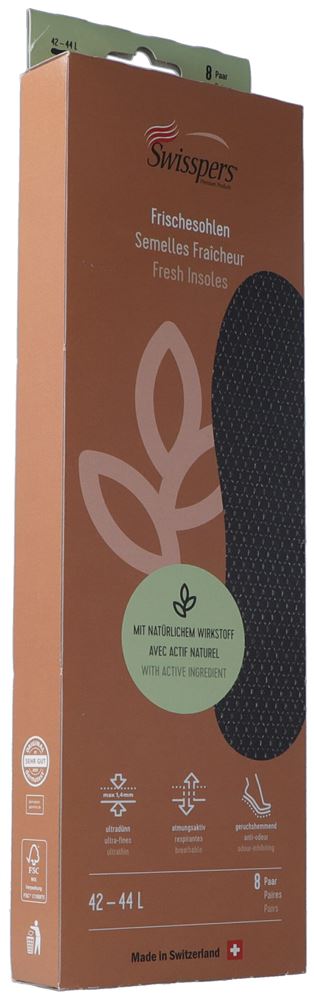 Swisspers Frischesohlen L 44 schwarz 8 Paar