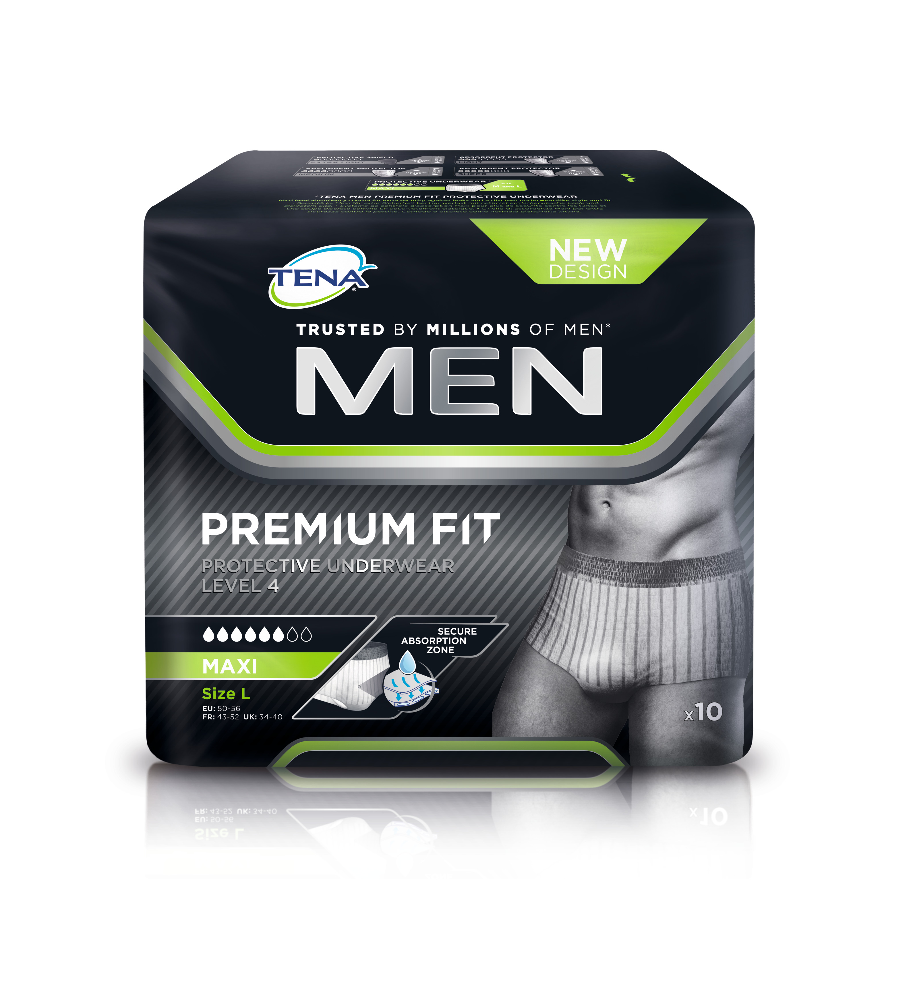Tena Men Premium Fit Protective Underwear Level 4 L/Xl 10 Stk