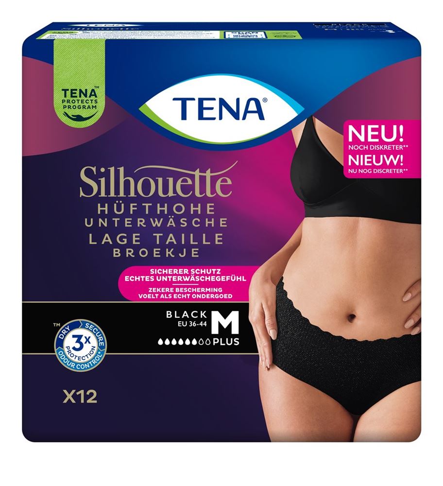 Tena Silhouette Plus M 75-100cm black 12 Stk