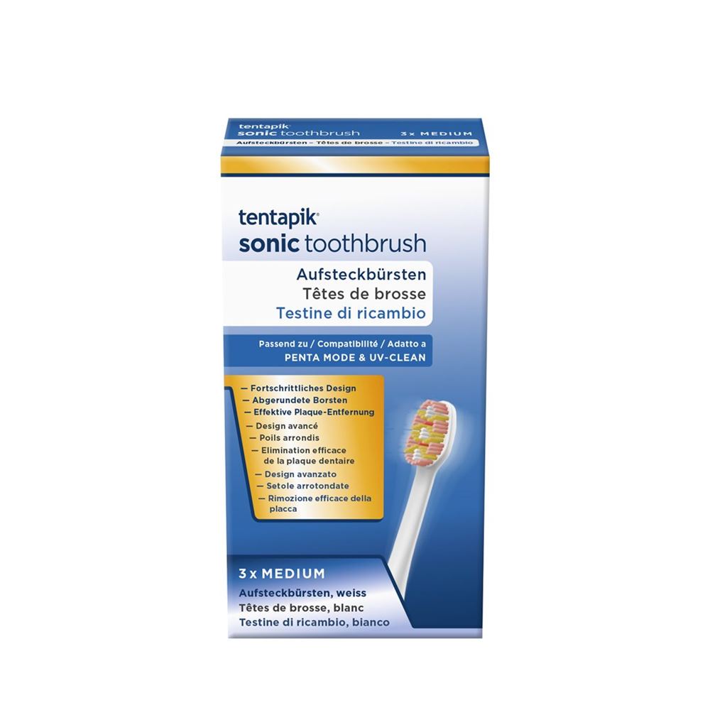 Tentapik Aufsteckbürsten medium white 3 Stk