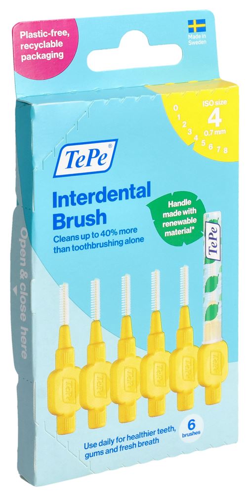 TePe Interdental Brush 0.7mm gelb 6 Stk