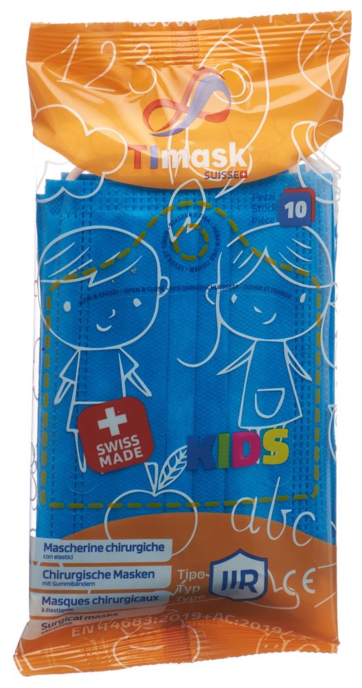 TImask Einweg-Medizinmaske Typ IIR Kids türkis 10 Stk