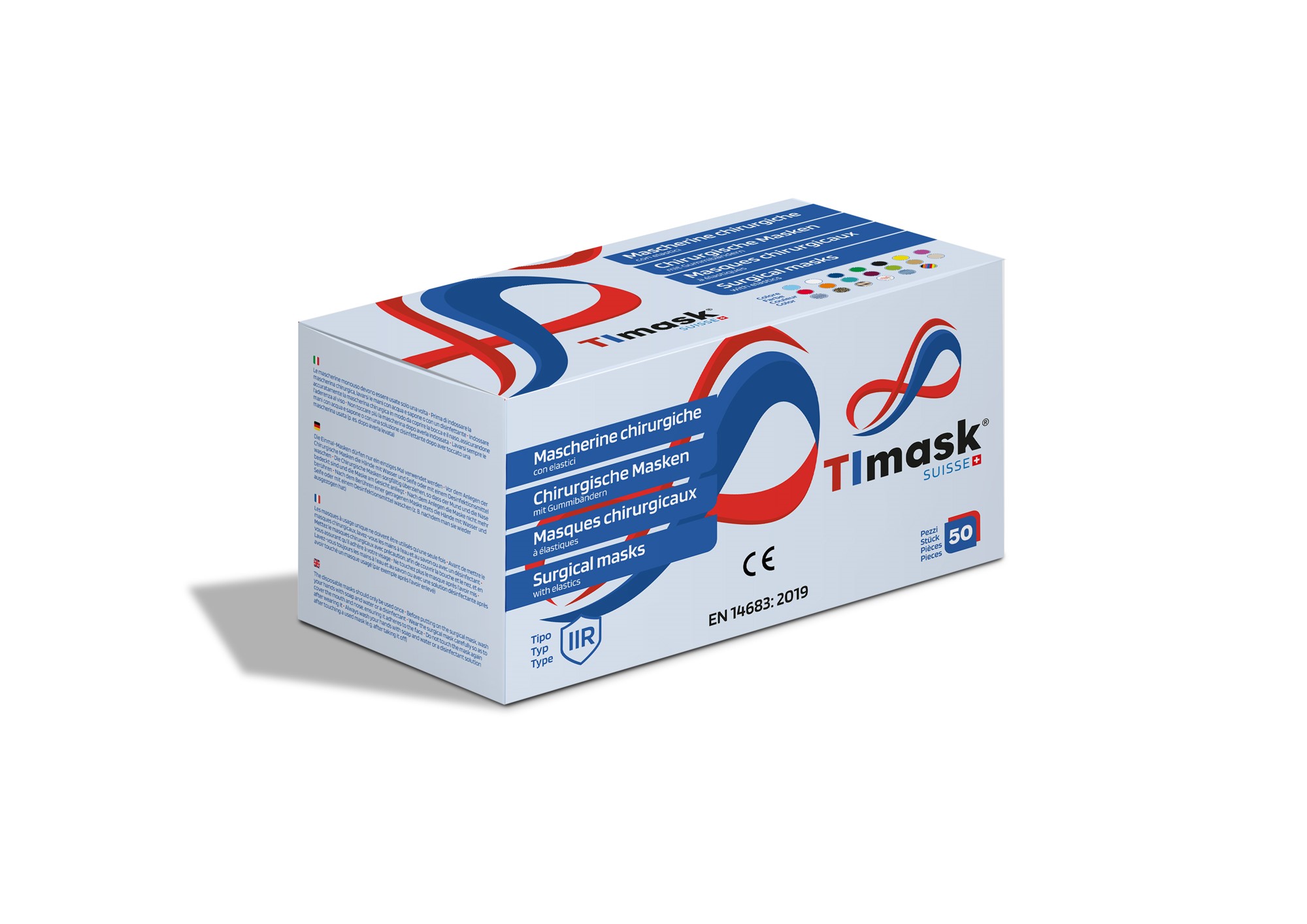 TImask Einweg-Medizinmaske Typ IIR schwarz 50 Stk