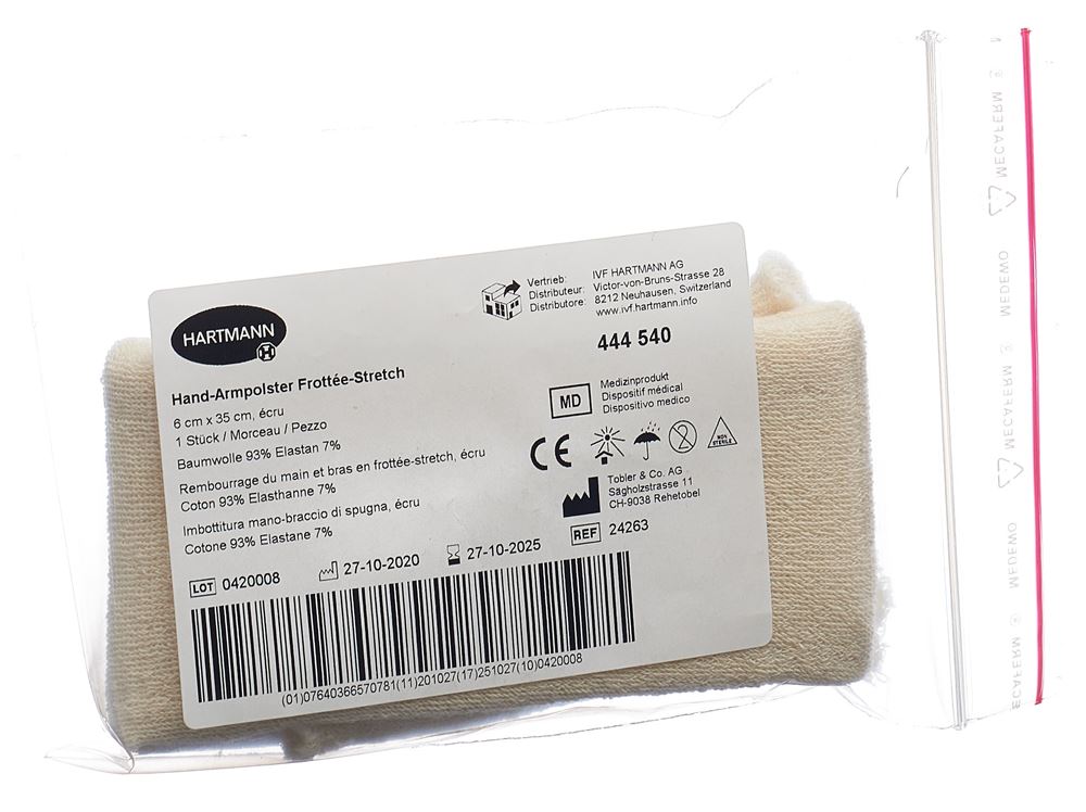 Tobler Frottée Stretch Polster 6cmx35cm für Hände und Arme