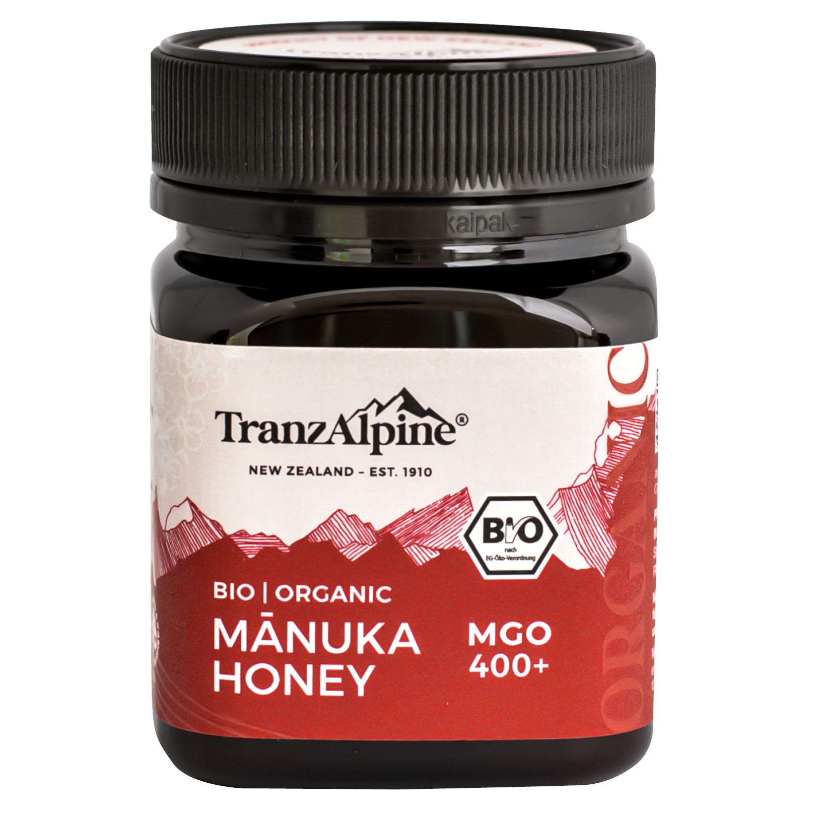 TranzAlpine Manukahonig MGO 400+ Bio Glas 250 g