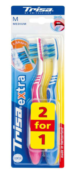 Trisa Zahnbürste Pro Clean x-shape Duo medium