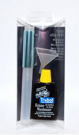 Trybol Mundspray clip-fresh blau 8ml + Kräuter Mundwasser 20 ml