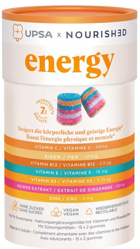 Upsa x Nourished Energy Gummies Box 30 Stk