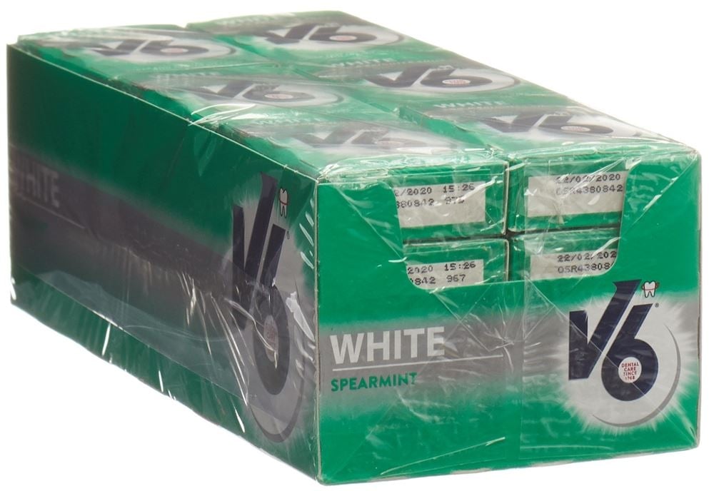 V6 White Kaugummi Spearmint Box 24 Stk