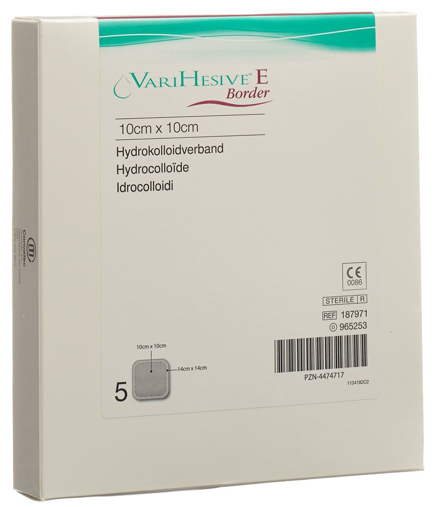 Varihesive E Border Verband 10×10/14x14cm 5 Stk