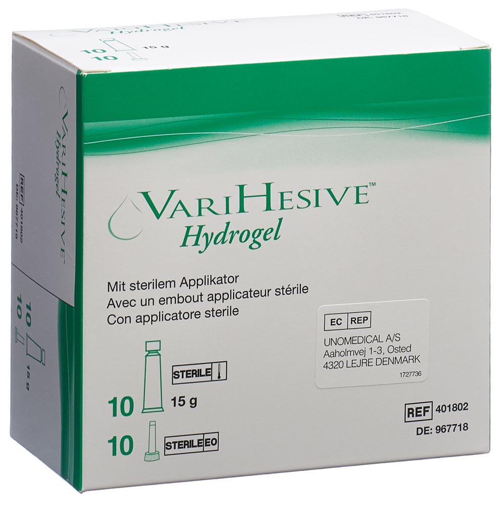 Varihesive Hydrogel mit Applikator steril 10 Tb 15 g