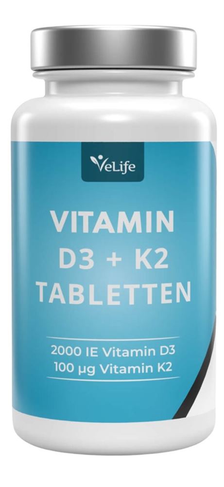 Velife Vitamin D3 + K2 Tabl teilbar Ds 120 Stk