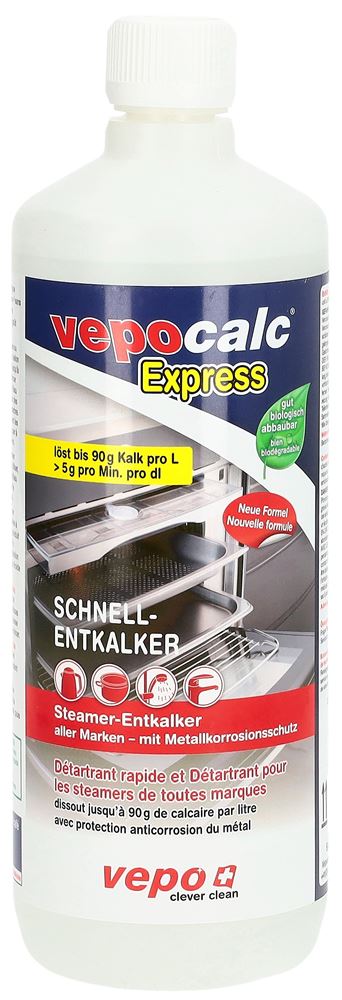 Vepocalc Express Steamer Schnell Entkalker speziell für Steamers und Dampfgarer Fl 1000 ml