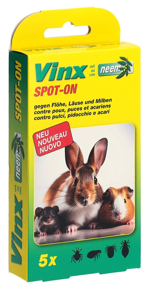 Vinx Spot On Tropfen mit Neem Nager 5 x 1 ml
