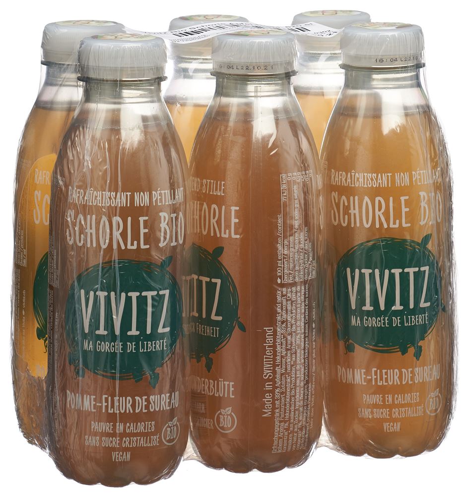 Vivitz Bio Schorle Apfel Holunderblüte 6 x 0.5 lt